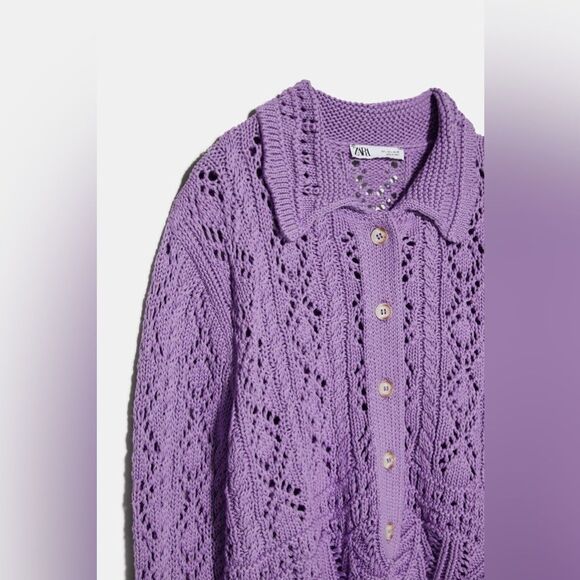 ZARA STRUCTURED KNIT JACKET - Picture 9 of 10